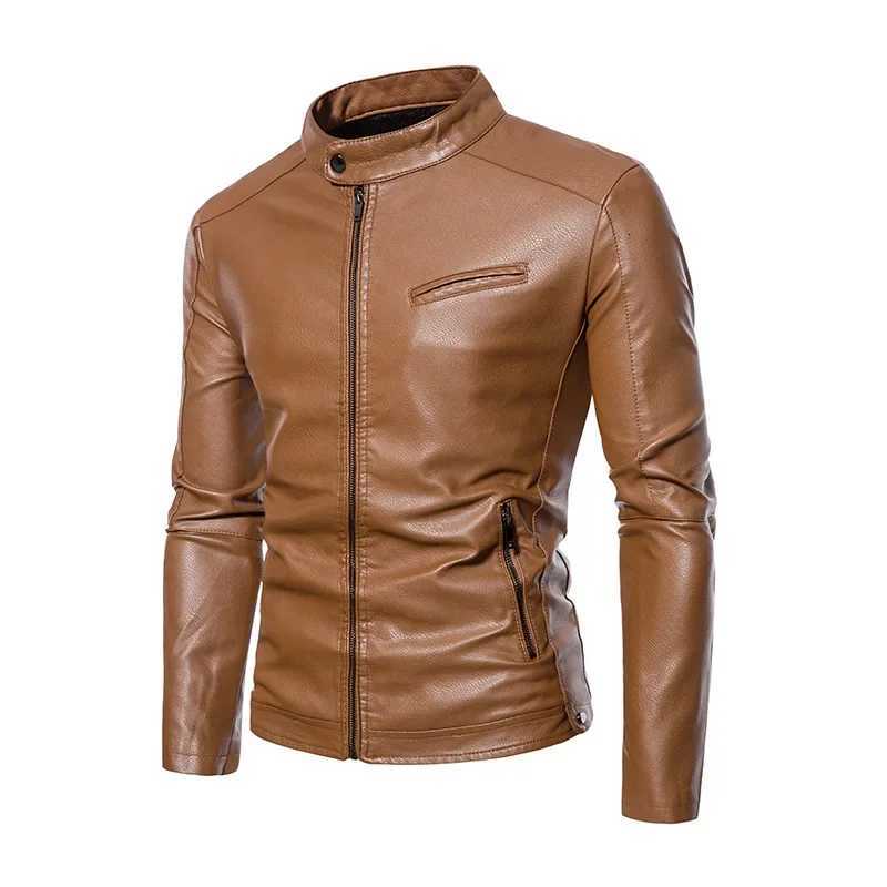 Casual Style Mens Leather Jacket Autumn Winter New Fashion Slim Fit Trendy Youthful PU Leather Coat Large Size Menswear W251023