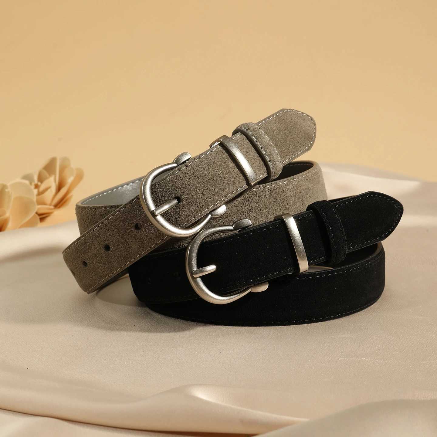 Fashion Suede Leather Belt for Women Adjustable Stylish Belts with Vintage Alloy Buckle Waistband for Jeans and DressXJ251023