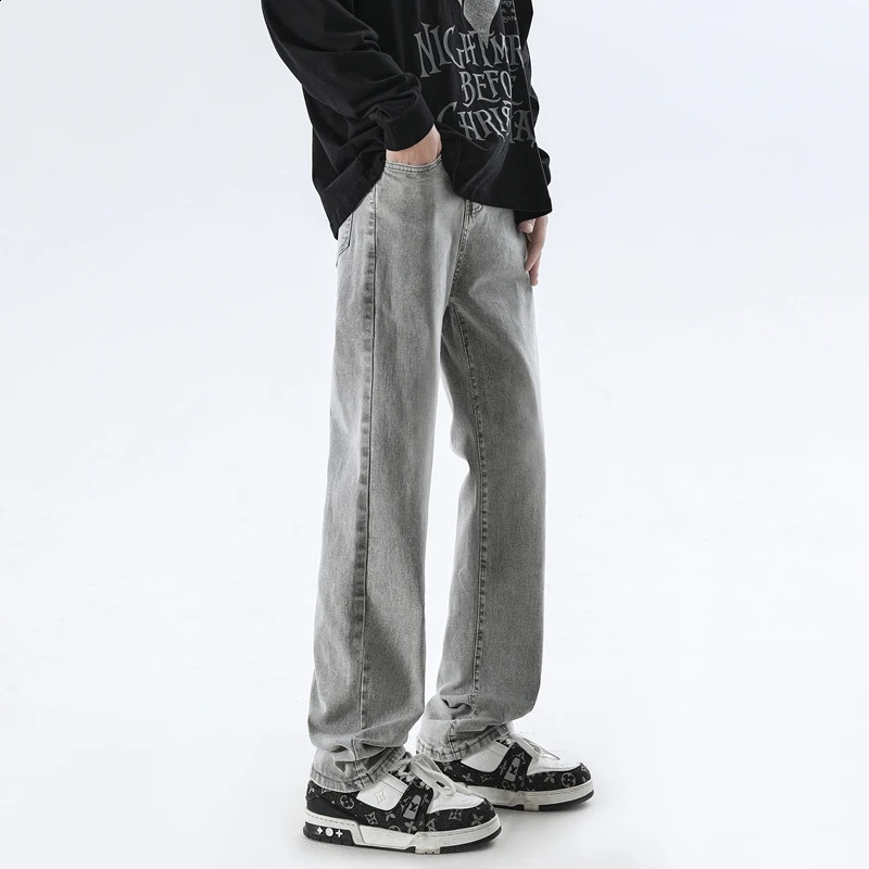 Autumn white loose wide leg baggy pants Men grey deni mens oversize y2k black big boys jeans for man washed straight brown 251018