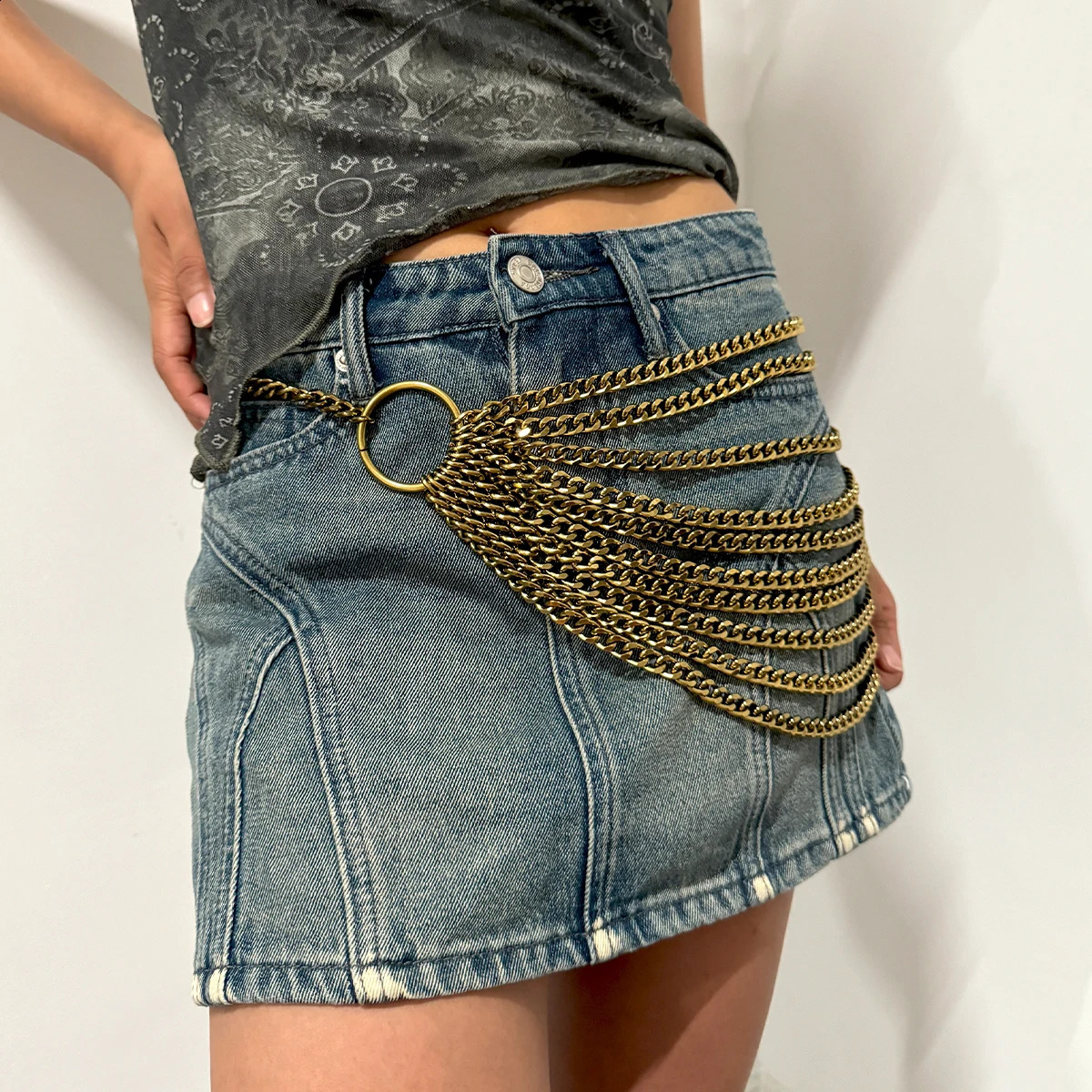 Hiphop Punk Gold Chain Belt Female Waist Dress Silver Metal Pants Waistband Jeans Belts for Women High Quality Y2k 251013