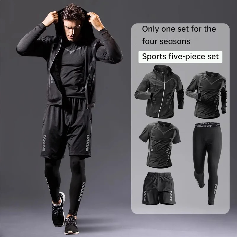 Sports suit mens running equipment SpringSummer training morning run outdoor tight fitness wear 251021