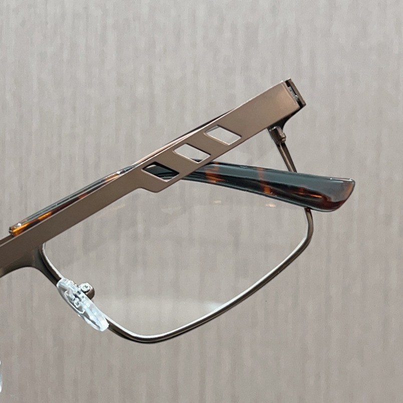 Men's Full Metal Prescription Business Large Face Anti-Blue Light Radiation Square Frame Glasses