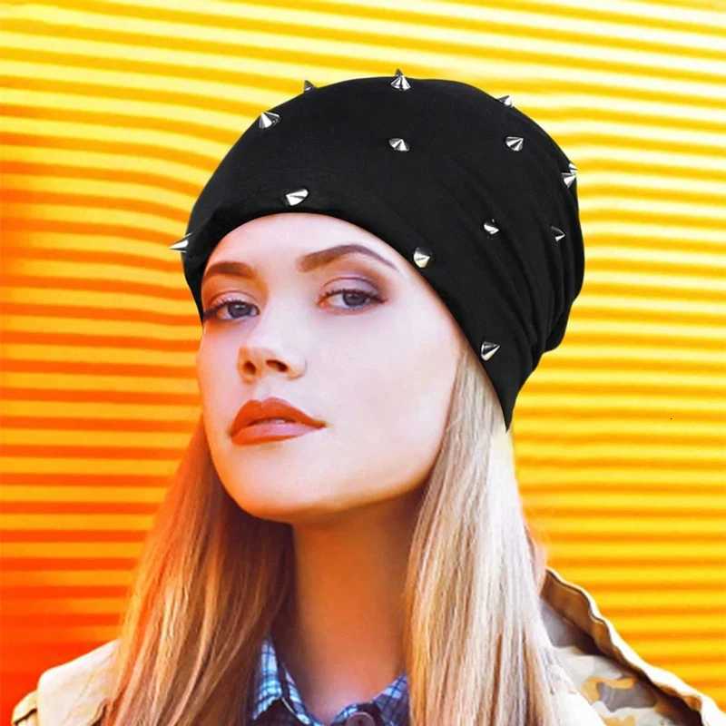 1pc Gothic Hat Unisex Goth Beanie Rivet Rock Punk Hat Stud Spike For Men Women Black GrayY2K Style lightweight and comfortableXJ251023