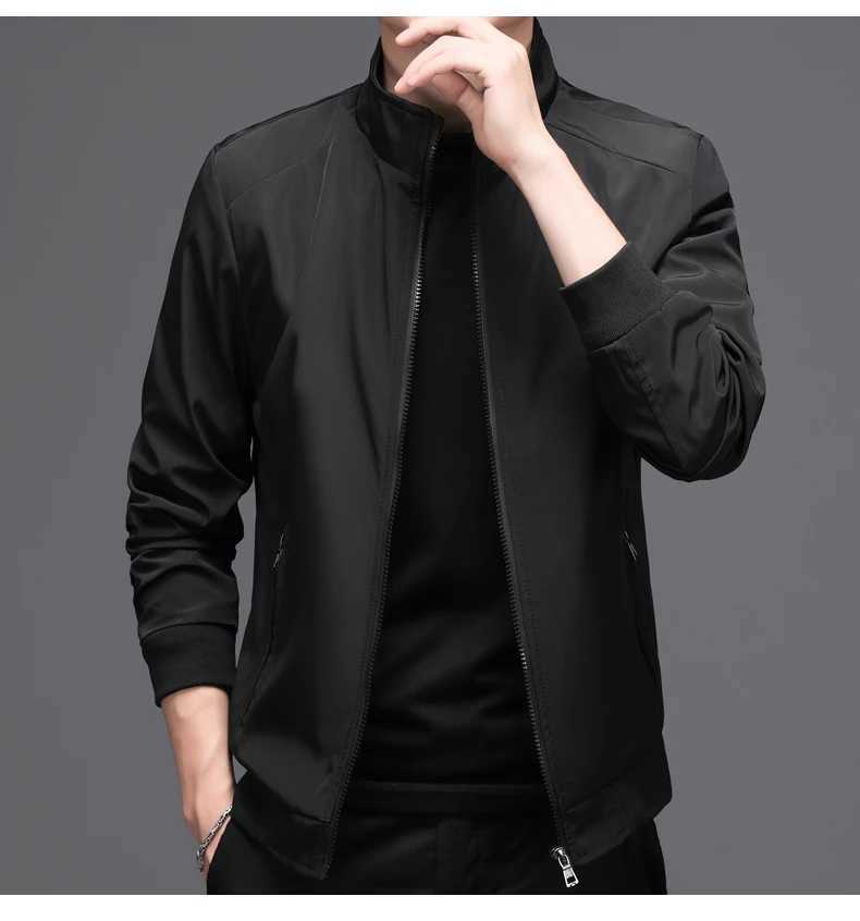 Man Office Business Jacket Classic Stand Collar Zipper Outerwear Male Outerwear Business Jacket Spring Autumn Men Casual Jackets W251023