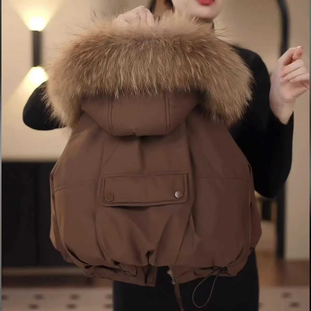 2025 Winter New Boys and Girls Detachable Cotton Liner Thickened Padded Jacket Large Fur Collar Y251023