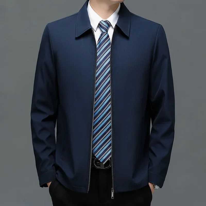 BROWON Brand Coat Men Jacket 2025 Autumn New Fashion TurnDown Collar Jacket Men Casual Business Solid Color Outwear Mens Jacket W251023
