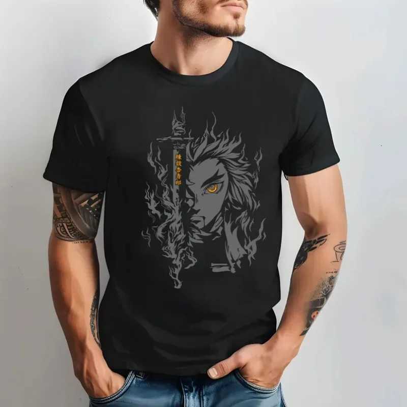 Anime Rengoku Kyojuro Demon Slayer T Shirt Summer Cotton Men Women Streetwear Casual Trend Short Sleeve Couple Hip HopXJ251023
