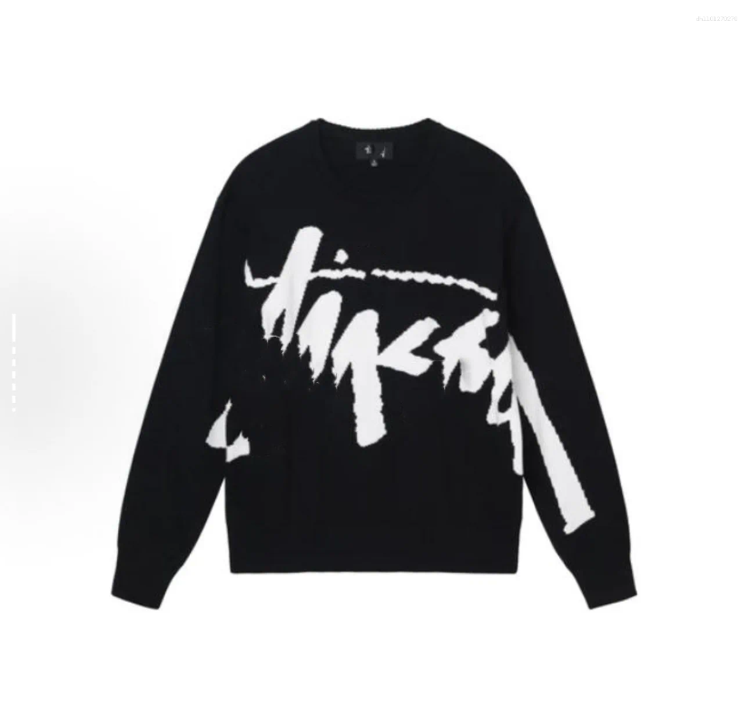 Men's Hoodies Classic Knitted Sweater 2025 Stu Round Neck And Women's Large On Both Sides Versatile Loose Fit Long Sleeve