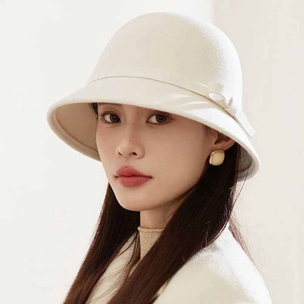 Soft Autumn Winter Wen Felt Fes Hat Vintage Bowknot Ladies Hat De Felt Wedding Church Jazz Fa Bow BowrW251023