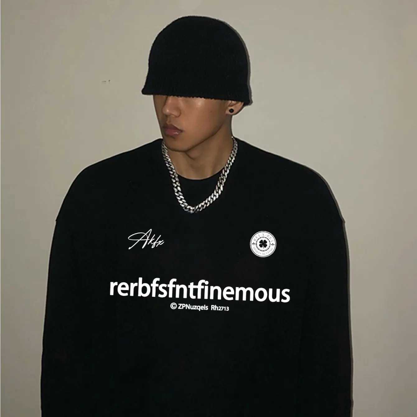 Letter Pattern Print Autumn and Winter Mens and Womens Long Sleeved Sportswear Sweatshirt Casual Loose Outdoor Street Sports J251021