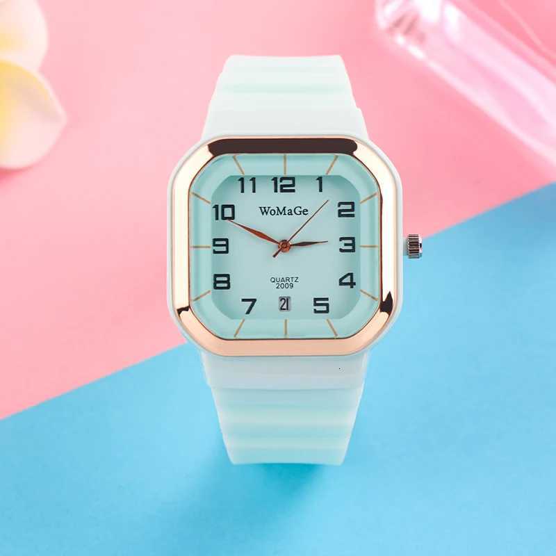 Womens Watch Simple Silicone Strap Womage Fashion Quartz Rectangle Dial Watches Ladies Casual Female Clock montre femme saatiL251023