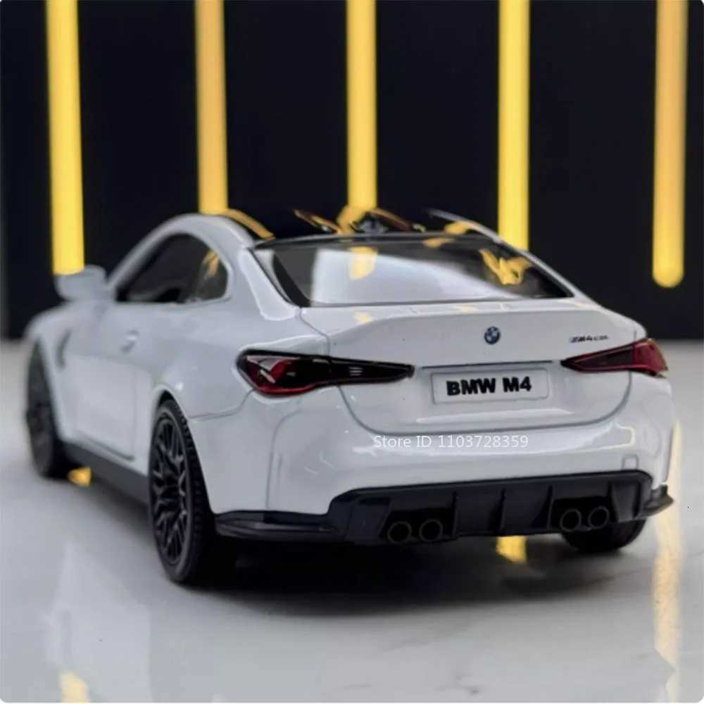 136 Model Car BMW M4 CSL M3 1987 Miniature Cars Alloy Diecast Doors Opened Pull Back Rubber Tires Ornament Toys for Kids GiftsT251023