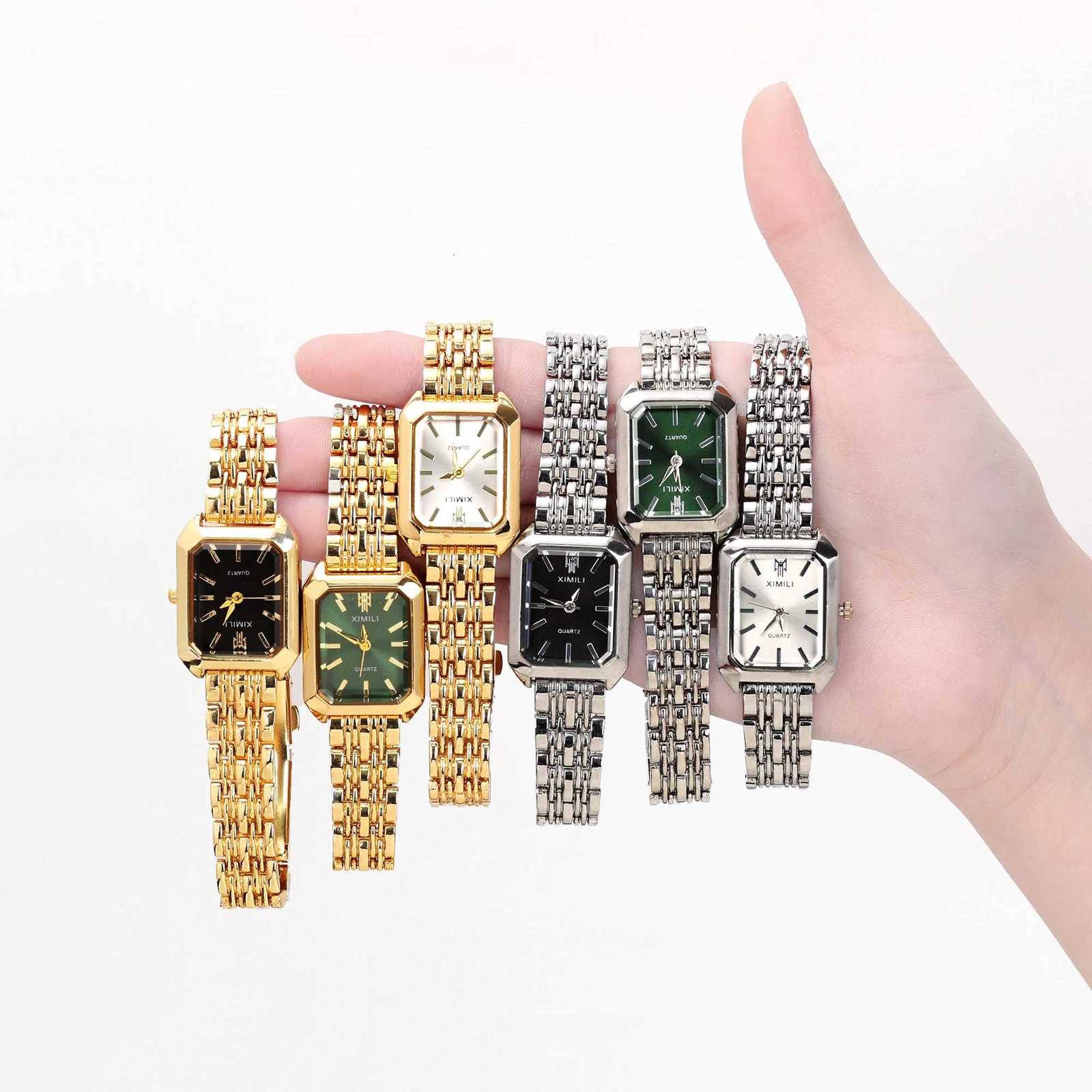 Hot Brand 316L Stainless Steel PVD Gold Color Strap Watch Women Luxury Gift Wristwatch Lady Fashion Simple Square Quartz WatchesL251023