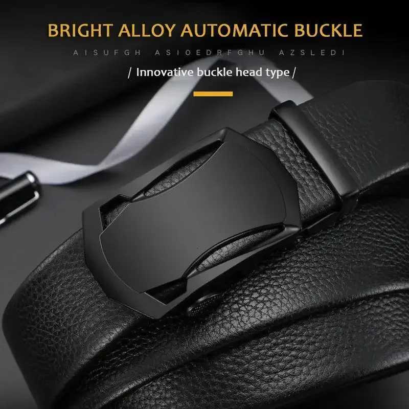 Mens Leather Belt Automatic Genuine Leather Belts Top Quality Cow Strap Adjustable Belts Jeans Belt for Men Gifts 115 125 130cmXJ251023