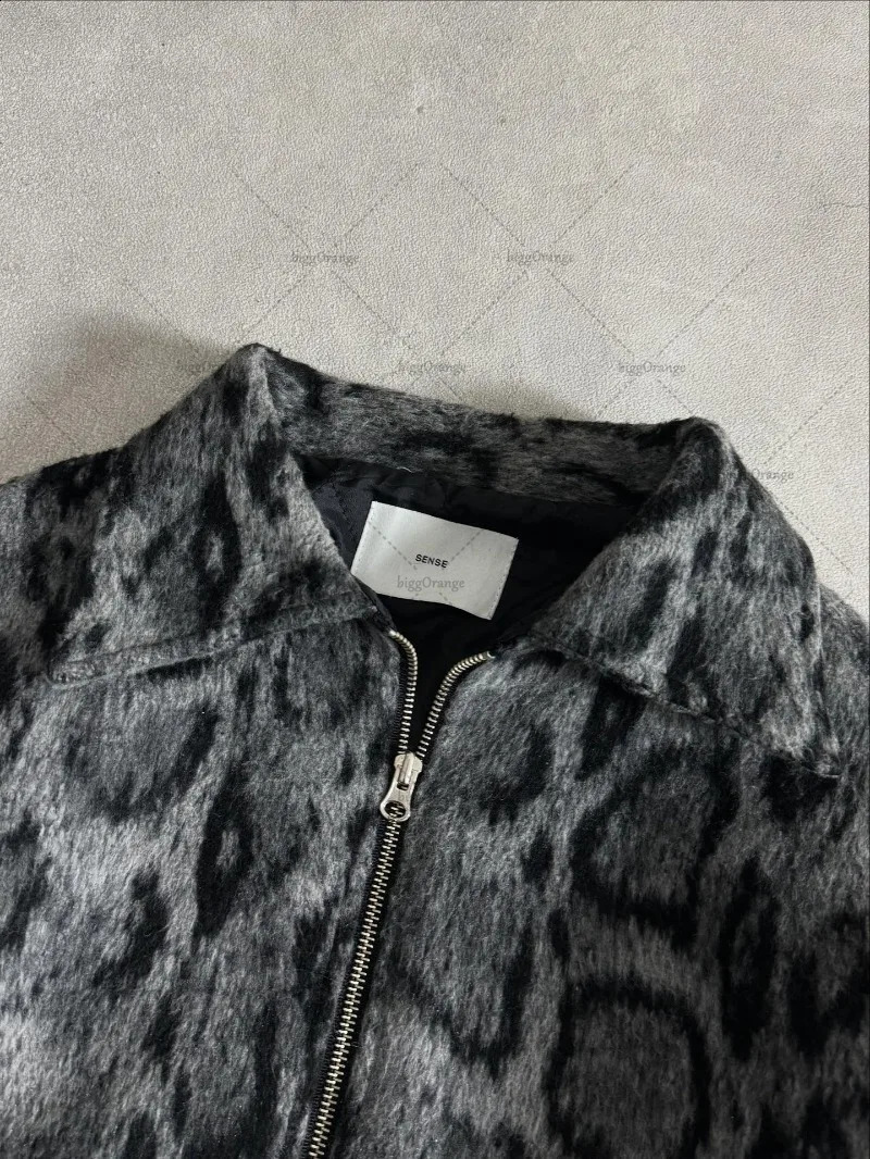 Punk Loose Fashionable Leopard Print Zipper Jacket Men Street Hip Hop Harajuku Retro Y2K Casual Oversized Lapel Top Women 251023