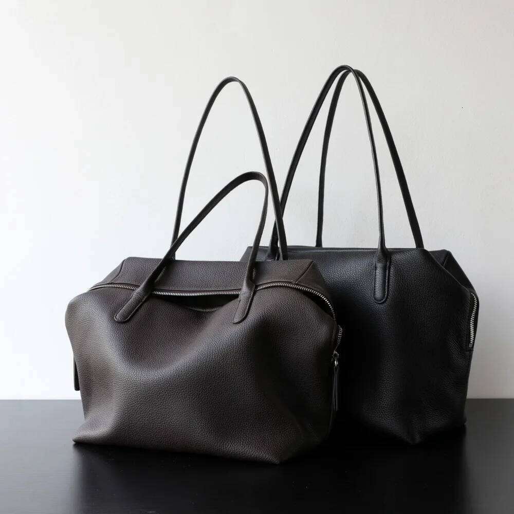 Niche Light High-end Imported First-layer Cowhide Underarm Bag Minimalist Loose Lazy Single Shoulder Simple Handbag
