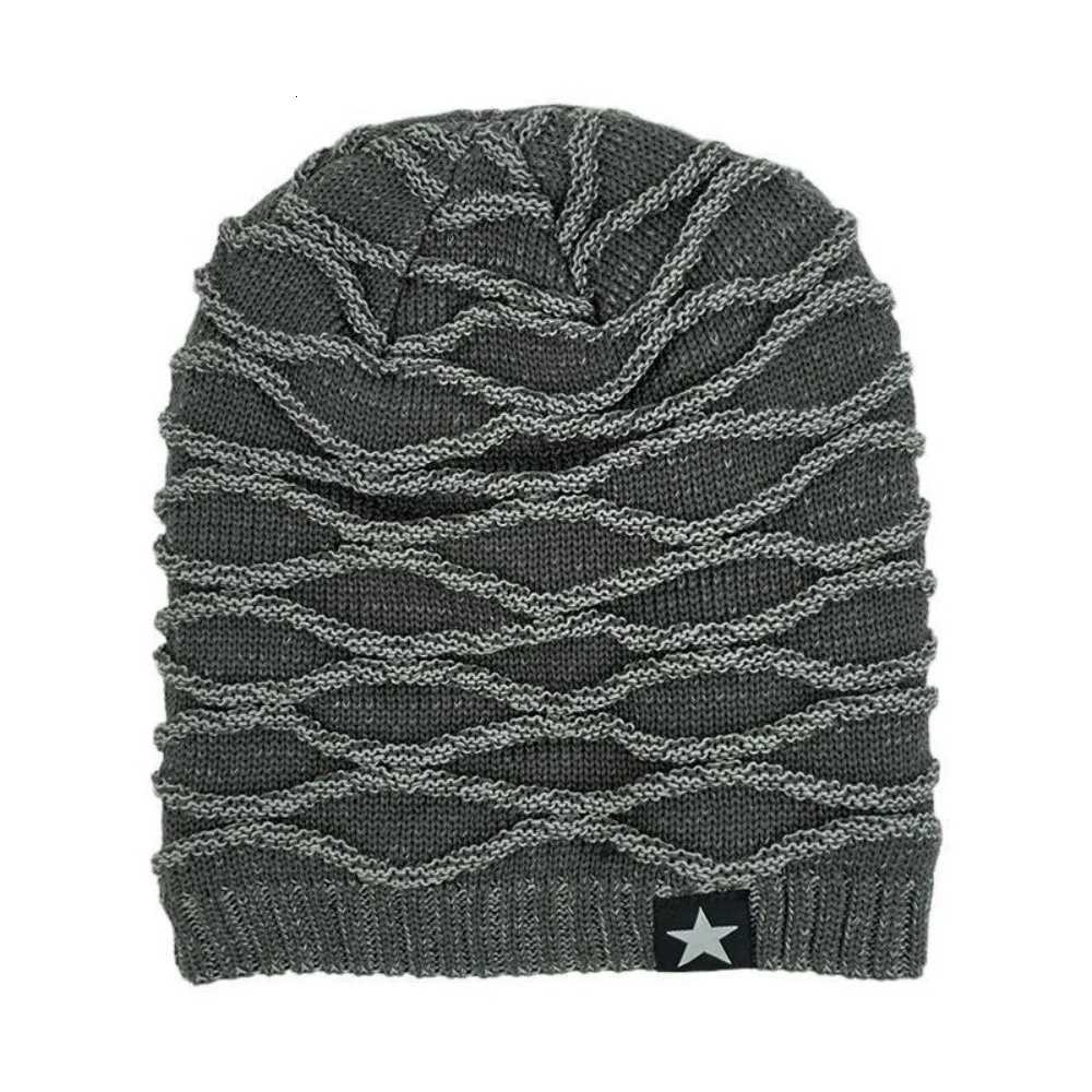 Soft Thickened Fleece Pile Cap Windproof Rhombus Jacquard Cycling Pullover Cap Warm Star Beanies Hat OutdoorXJ251023