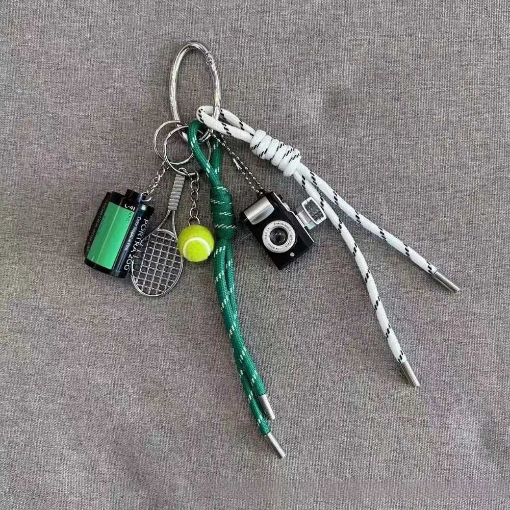 Creative Camera Braided Lanyards Keychain Tennis Kettle Car Keychain Ornament Racket Bag Pendant Women Z251023