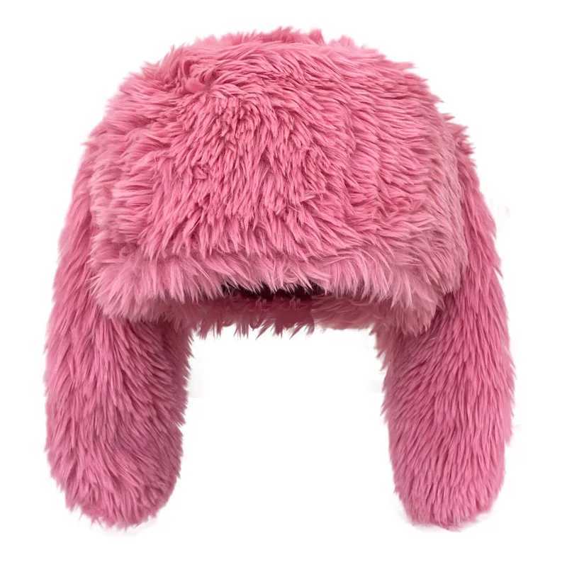 Y2k Rabbit Ears Plush Hats Cute Girls Winter Beanie Pullover Cap Women Lolita Thickened Warm Funny Party Photography Fleece HatsXJ251023