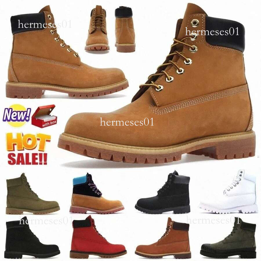 Designer tims boot luxury Boots Shoes Men Waterproof Ankle Classic Martin Casual Shoe Cowboy Red Blue Black Pink Hiking Motorcycle Boots Martin Casual