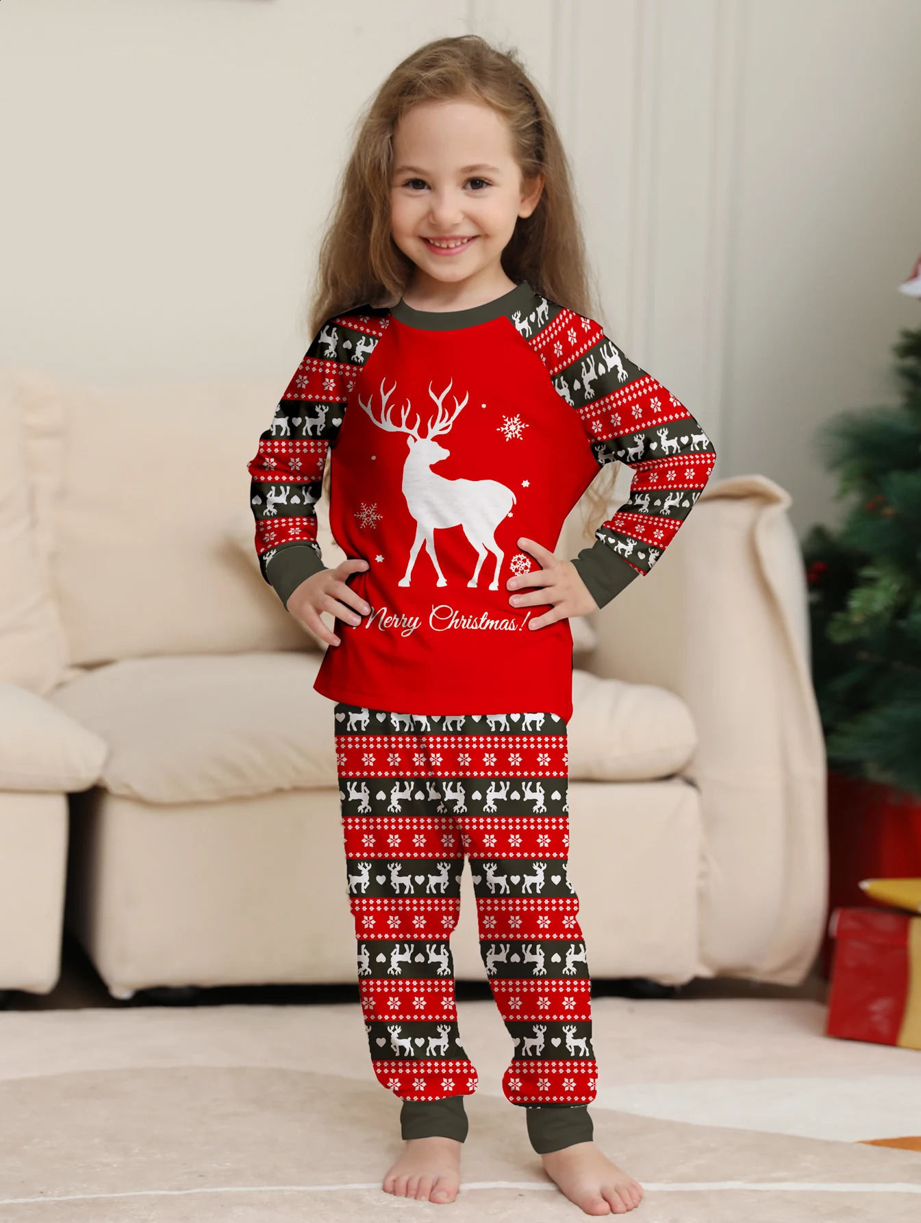 Family Christmas Pajama Sets All over Santa Tree Reindeer Prints Cozy for Holidays 251023