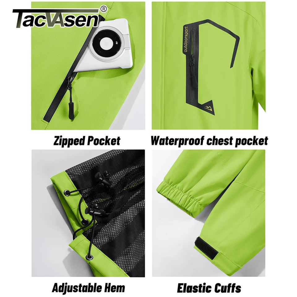 TACVASEN Spring Autumn Lightweight Jackets Mens Mesh Lined Waterproof Rain Jacket Outdoor Fishing Hiking Jacket Male Windbreaker 251020