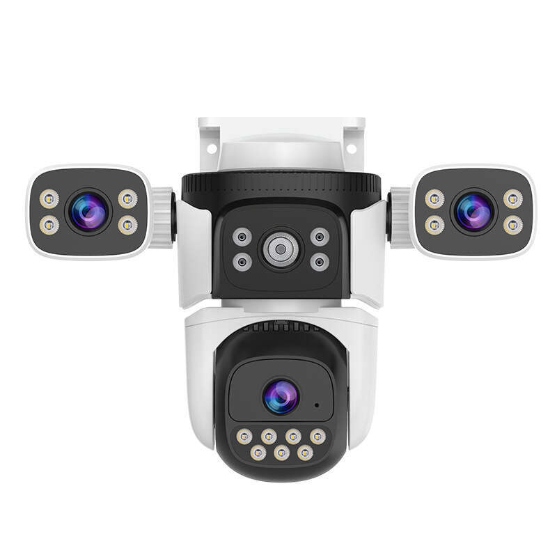 Multi-View Three-Screen Monitor 360-Degree Surveillance Camera Outdoor