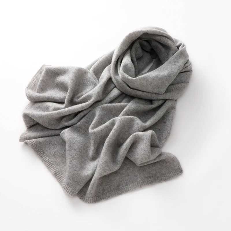 Quality 100 Cashmere Scarf for Women Men Solid Color Warm Winter Knit Wrap Soft Luxury Neck Warmer Fashion Lightweight J251113
