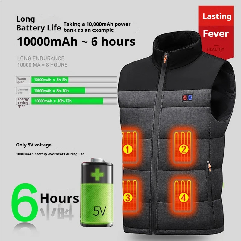 Heated Vest Unisex Charging Heating Clothing Cotton 11 Zone Constant Temperature Motorcycle Rider Gear 251023