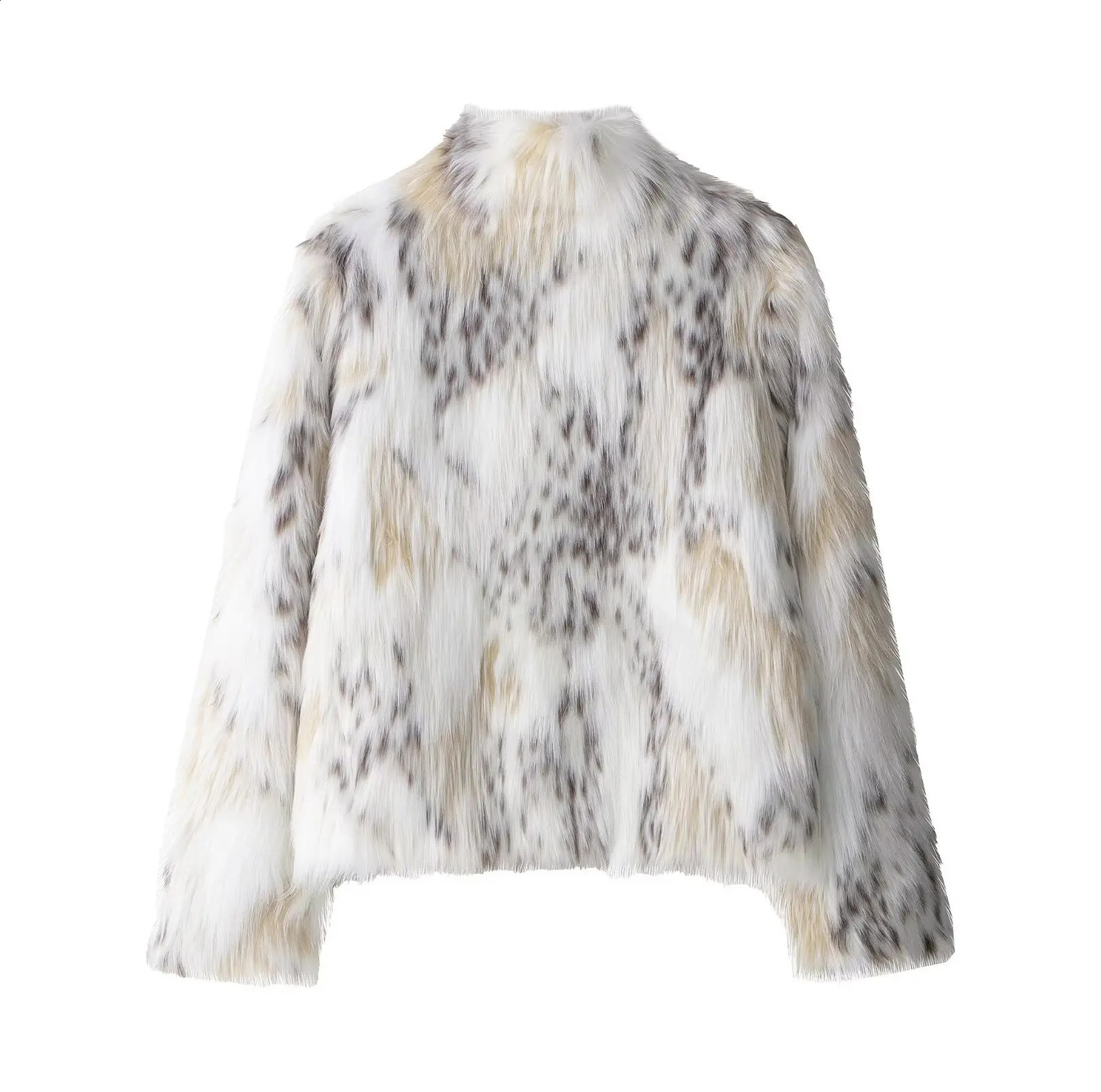 Winter Woman Multicolor Faux Fur Side Pockets Casual Crop Coat Fashion Elegant Women Thick Warm Lapel Jacket Street 251022