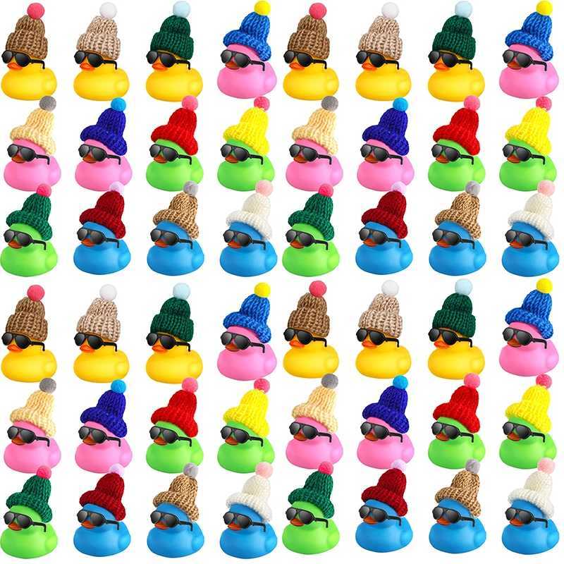 Mini Rubber Ducks with Sunglasses Hats Cruise Rubber Ducks in Bulk Gift Small Bathtub Toy for Hiding Party Favor J251023