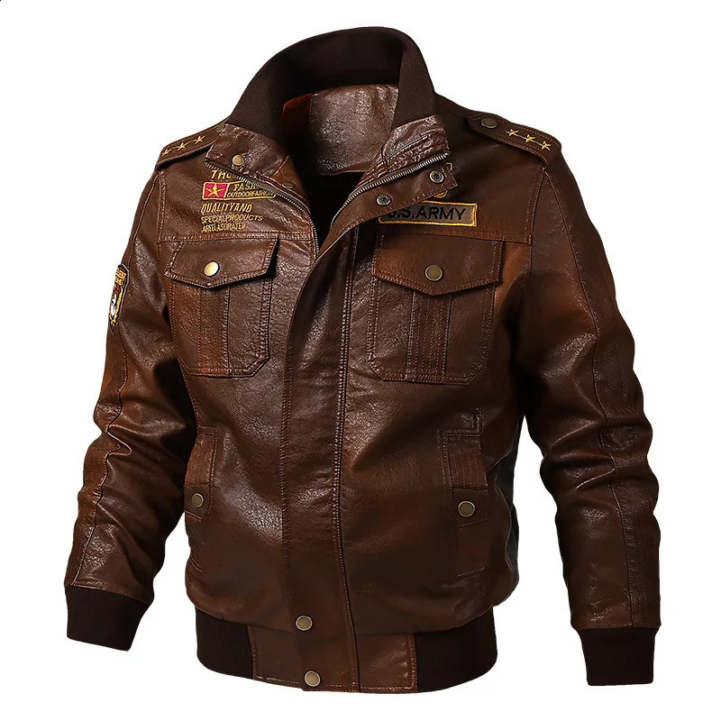 American workwear jacket pilot tactical leather mens spring and autumn motorcycle suit M6XL 251023