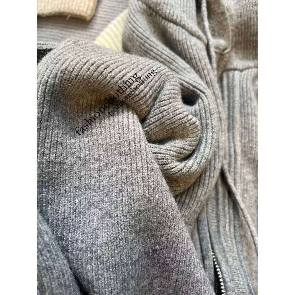 Korean Gray Hood Sweater Outerwear Women Loose Spring Autumn and Winter Outdoor Thickened Knitted Double Zipper Hoodie Coats