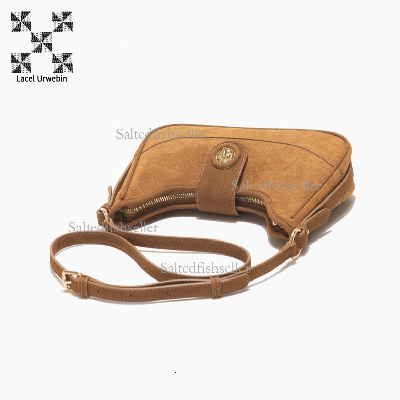 Lacel Urwebin Designer Luxury Suede Women's Handbag High-end New Fashion Autumn And Winter Shoulder Bag Retro Trendy Brand Chain Metal Buckle Cro