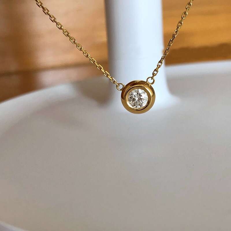 Necklace Designer luxury pendant necklace circle Zircon inlay for Women men Simple Elegant Fashion High-End 925 silver plated with 18K Gold Festival v