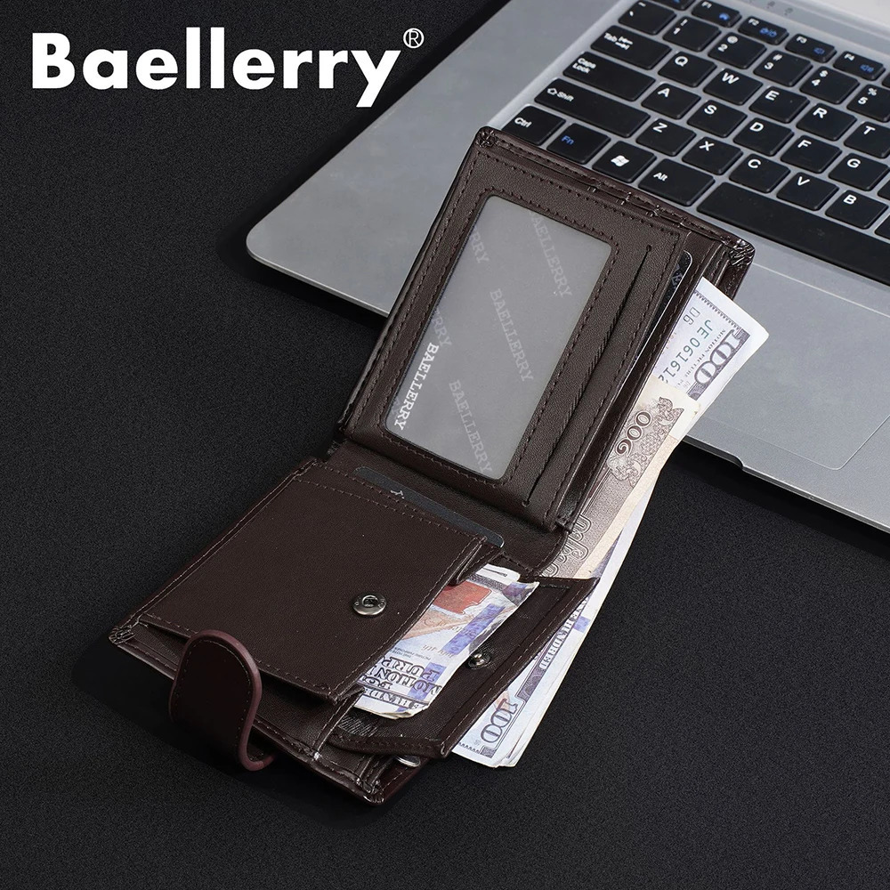 Baellerry Short Men Wallets Zipper Coin Pocket Business Male Purses High Quality PU Card Holder Small Wallet For Men251023