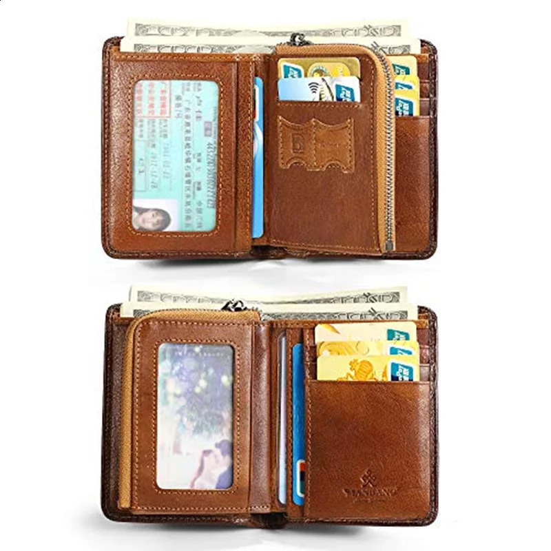 ManBang Genuine Leather Men Wallet Small Mini Card Holder Male Wallet Pocket Retro purse wallet for men High Quality251023