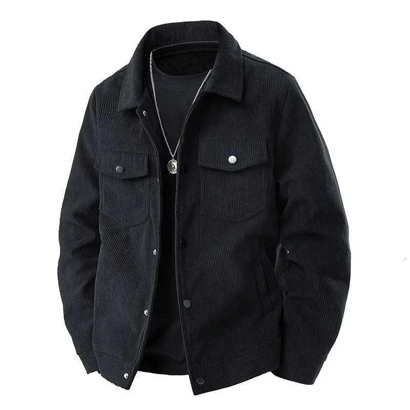 Casual Jacket Men Comfortable Jackets Turn Down Collar Solid Coats Mens Windproof Autumn Outwear Brand Fashion Corduroy Jackets W251023