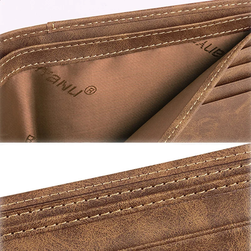 BANYANU 2024 Mens Wallet Mens Genuine Leather RFID AntiTheft Brush Retro Top Layer Cowhide Short Wallet Foreign Trade Bag251023