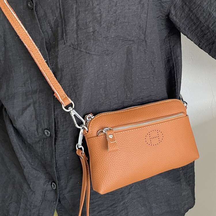 Genuine Leather Fashion Clutch Coin Purse 2025 New Top Layer Cowhide Niche Single Shoulder Crossbody Large Capacity Phone Bag