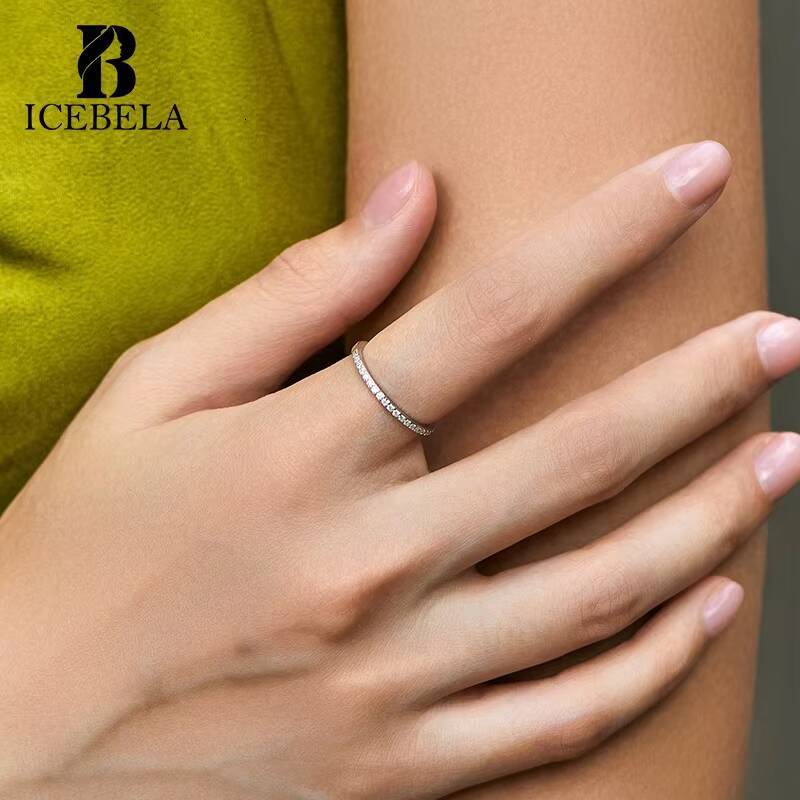 Wholesale Fine Jewelry Moissanite Minimalist Korean 925 Sterling Silver Ring Wedding Women Rings for Girls