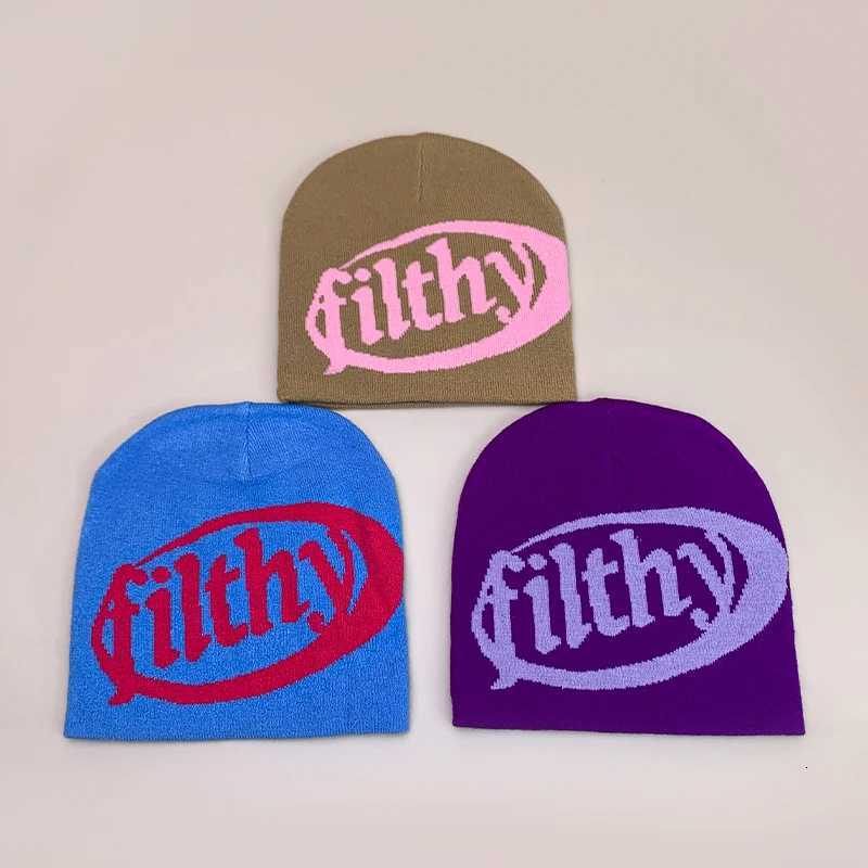 Hip Hop Letter filthy Knitted Hats Autumn and Winter New Unisex Warm Versatile European Style Street Outdoor Fashion ins BeaniesXJ251023