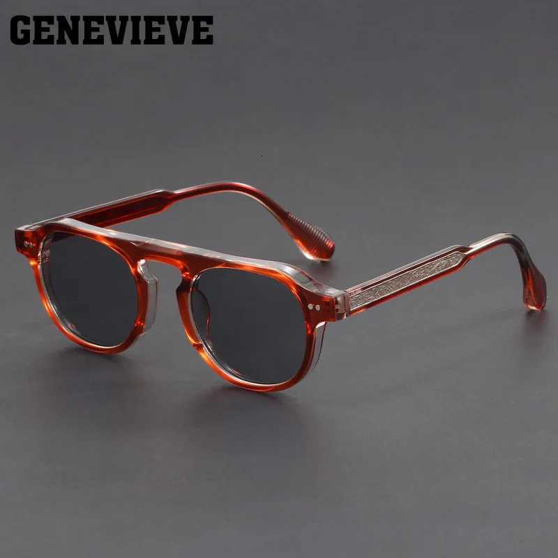 GENEVIEVE Retro Personalized Large Frame Design UV Protection Men Women Polarized Sunglasses Customizable Prescription 1077W251023