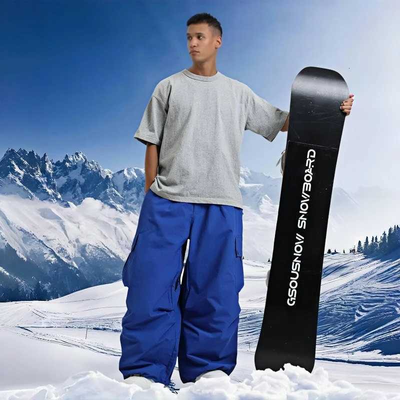GSOU SNOW Super Baggy Snowboard Pants Men Waterproof Windproof Sports Clothes Insulated Loose Fit Ski Trousers for Cold Weather Y251023
