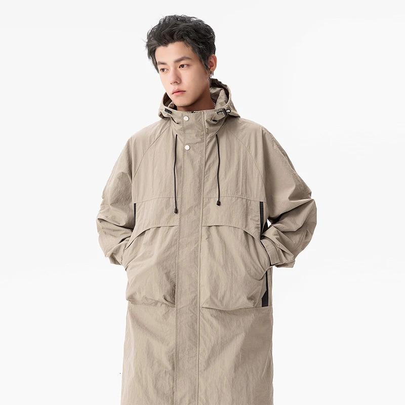 Mens Long Casual Loose Trench Coat Cool Fashionable and Versatile Soft Highquality Comfortable Lapel Top 251014