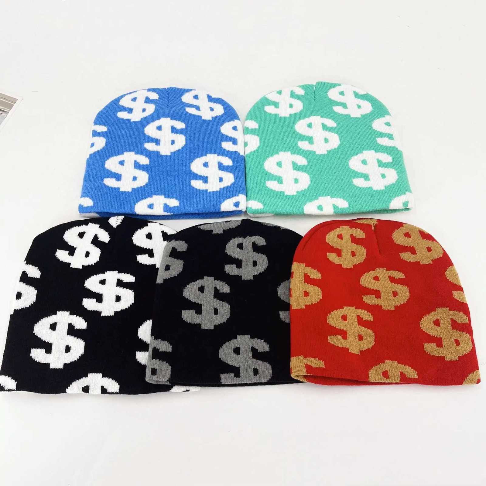 Mens And Womens Dollar Printed Knitted Beanie Universal Y2K Autumn Winter Hat hip hop Web Riding Outdoor Sports Fashion HatXJ251023