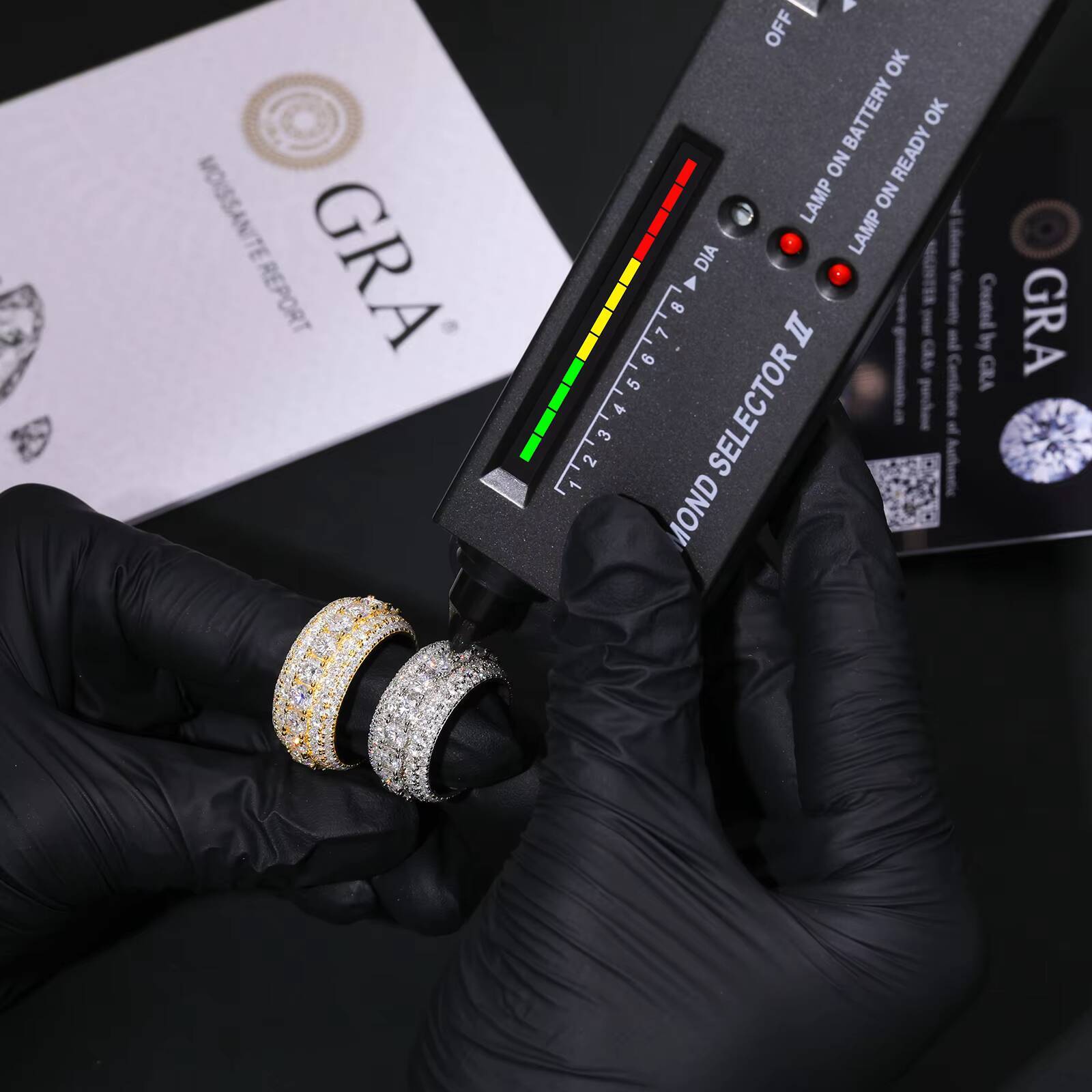 4mm03ct Custom VVS1 D Color Moissanite HipHop Bling Jewelry Rings GRA Certified 925 Sterling Silver