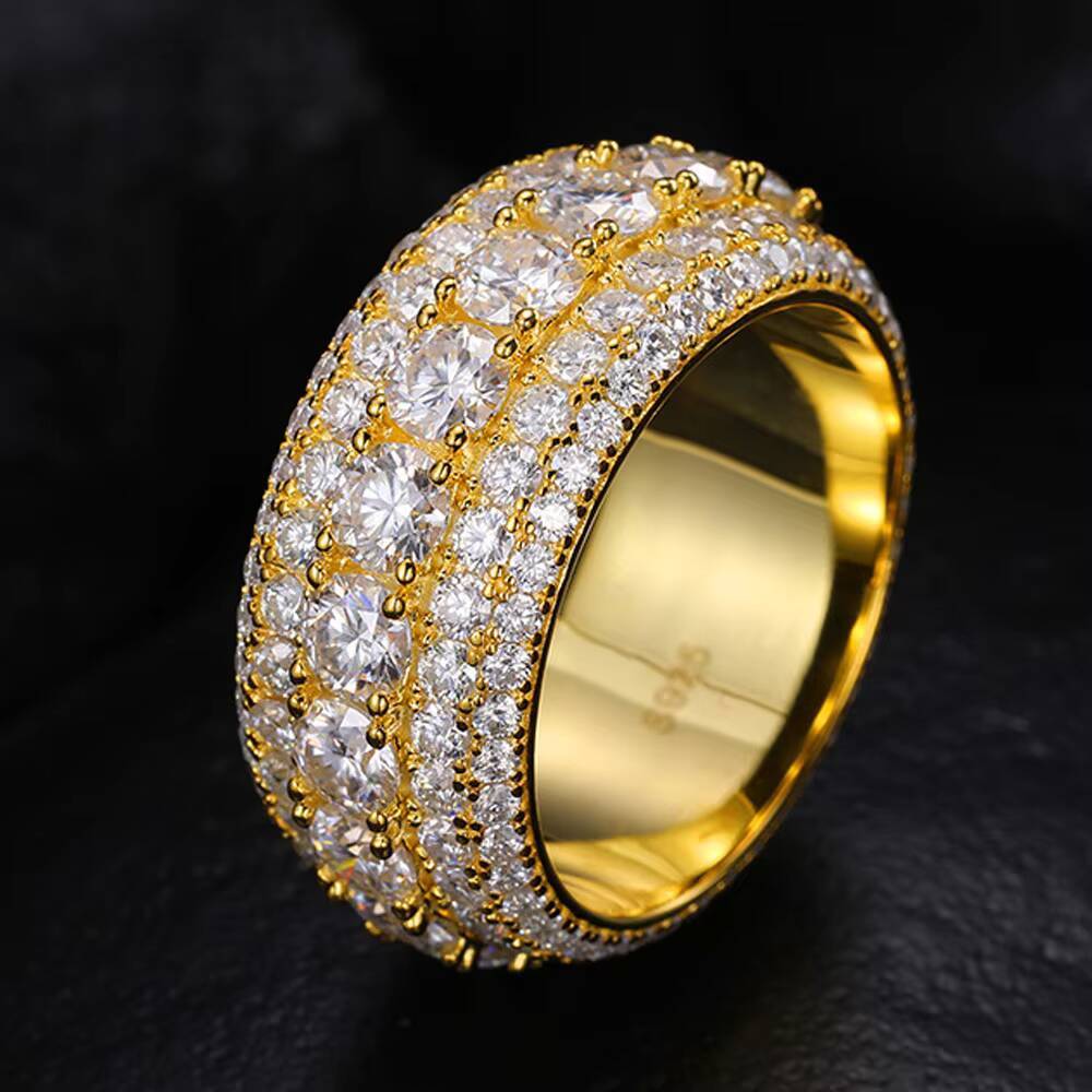 Champion Style Moissanite Diamond 925 Sterling Silver Hip Hop Ring Luxury Jewelry for Men and Women