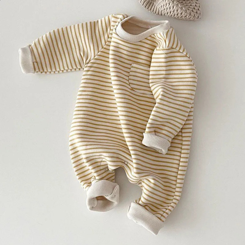 Spring Baby Striped Romper Boys Girls Simple Striped Casual Jumpsuit born Cotton Infant Toddler Clothes 024M 251023