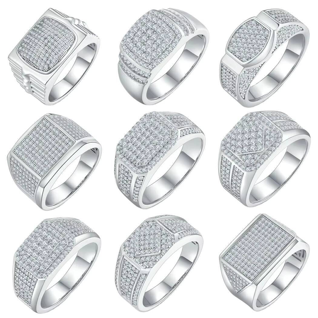 Fashion Jewelry Moissanite Ring 18k White Gold Plated S925 Moissanite Eternity Ring